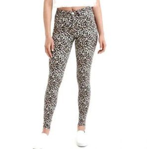 American Eagle Curvy Super High Rise Jegging 4 Tall Leopard Print Stretch Denim